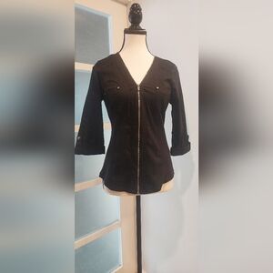 Guess Black Velvet Blazer Fitted
